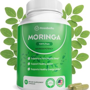 Moringa Capsules – Pure Moringa Powder, a superfood for energy, skin, immunity, and gut health, rich in antioxidants, essential vitamins, and amino acids. A natural, green superfood supplement – 60 capsules.