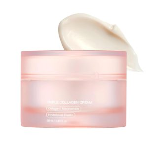 Triple Collagen Cream – Hydrating & Firming Moisturizer with Hyaluronic Acid, Premium Elastin, Shea Butter – Wrinkle Care & Boosts Elasticity – Korean Skincare, 1.69 oz